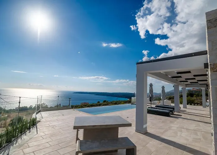 Panorama Blue Kefalonia - Luxury In Lourdata וילה Simotáta