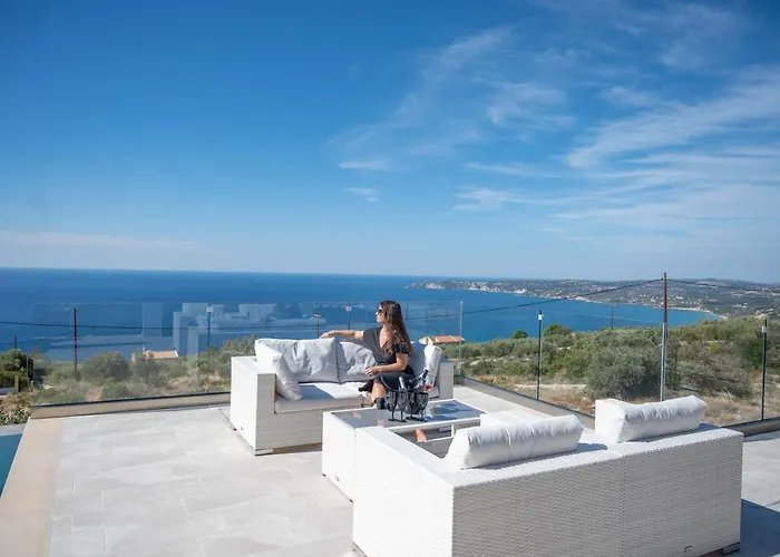Panorama Blue Kefalonia - Luxury In Lourdata וילה Simotáta